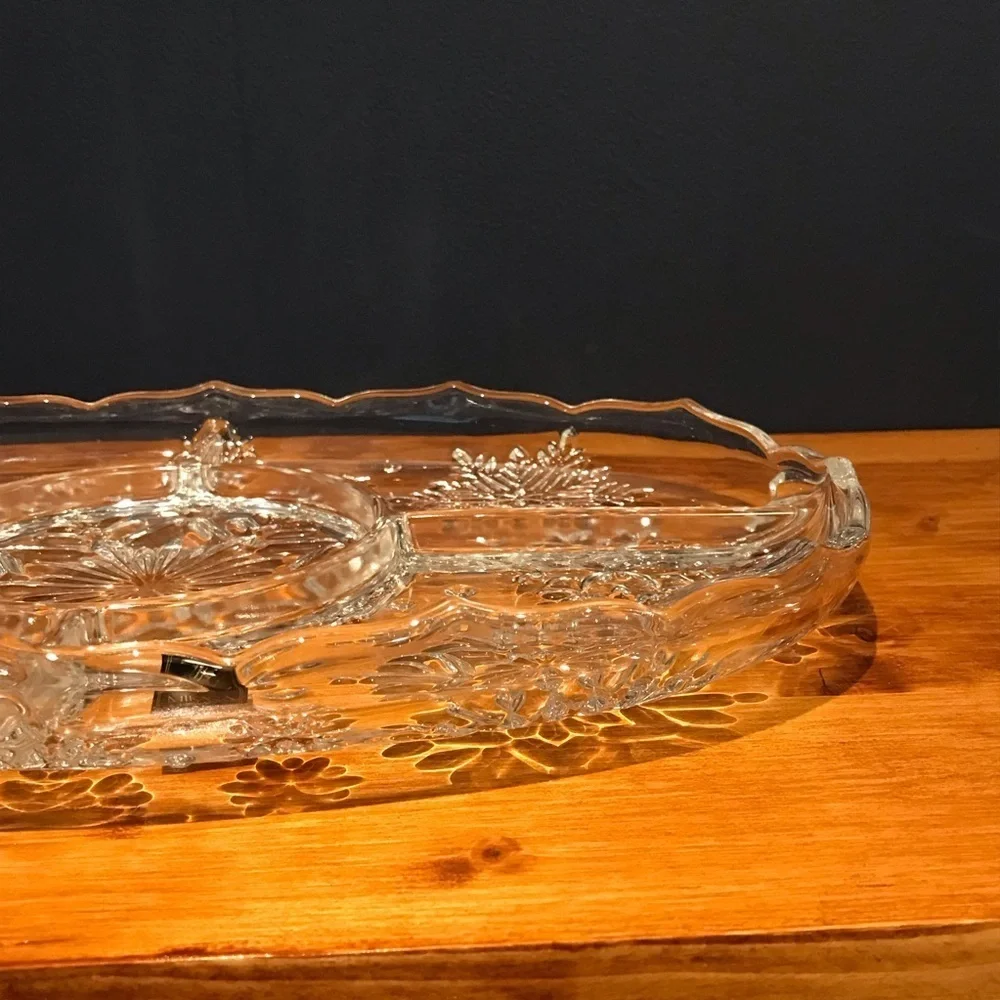 Mikasa Crystal Divided Holiday Platter